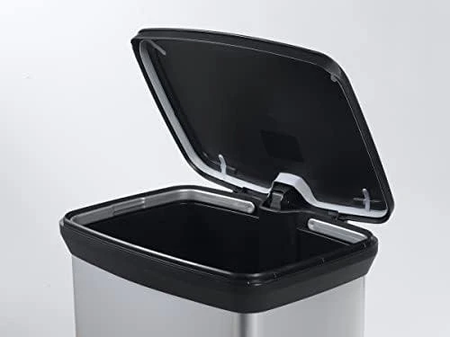 Curver Šiukšliadėžė su pedalu Deco, sidabrinė, 30l, stačiakampė