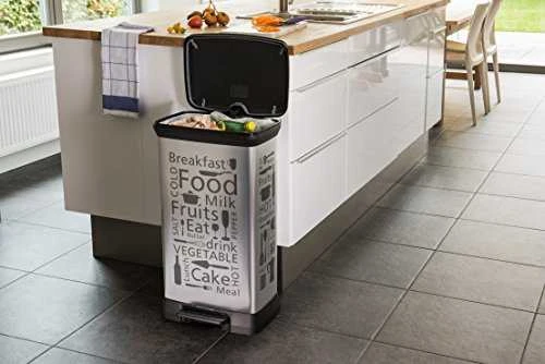 Šiukšlių dėžė. su Curver Kitchen pedalu sidabru