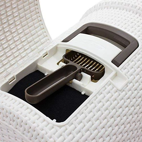 Curver Rattan tualetas katėms kreminės spalvos 51x39x39cm