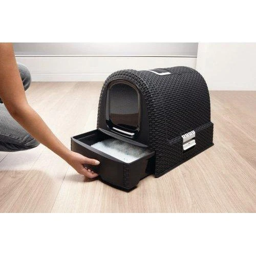 Curver Rattan tualetas katėms grafito spalvos 51x39x39cm