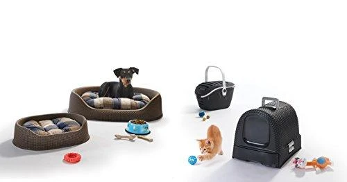 Curver Rattan tualetas katėms grafito spalvos 51x39x39cm