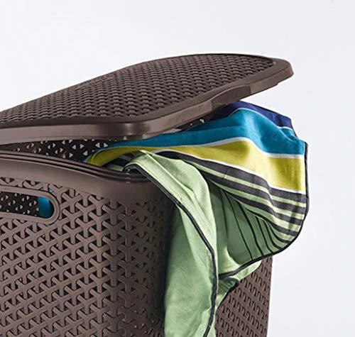 Skalbinių krepšelis curver my style 216581 (55l; 1 kamera; tamsiai ruda)