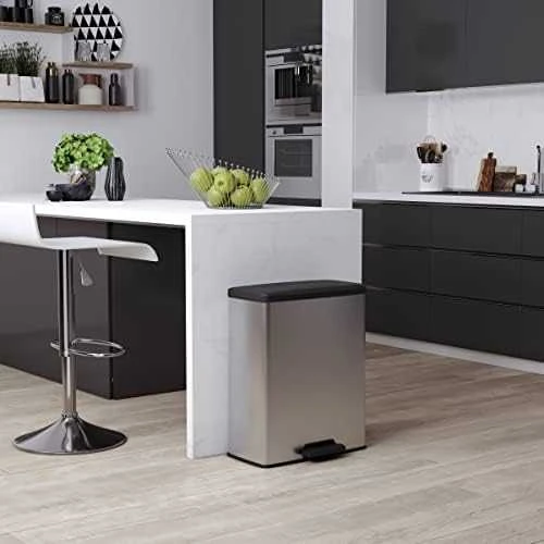 Curver Šiukšliadėžė su pedalu Deco, sidabrinės spalvos, 65l