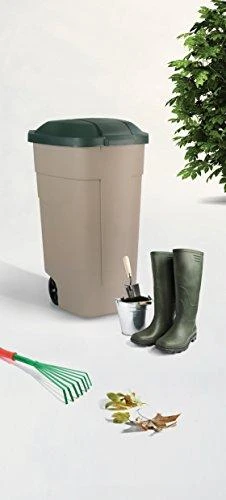 Keter CURVER WASTE BIN 110L BEIGE/Žalias