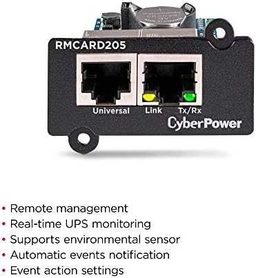 CYBERPOWER RMCARD205 tinklo plokštė, skirta SNMP SLOT, suderinamai su OR ir PR serijos dviejų jungčių tinklu ir aplinkos jutikliu