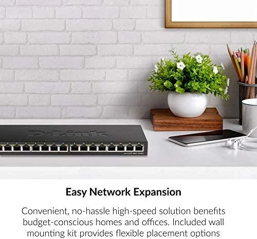 Šakotuvas D-LINK 16 prievadų 10/100/1000Mbps nevaldomas Gigabit Ethernet jungiklis