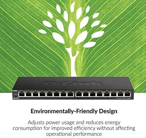 Šakotuvas D-LINK 16 prievadų 10/100/1000Mbps nevaldomas Gigabit Ethernet jungiklis