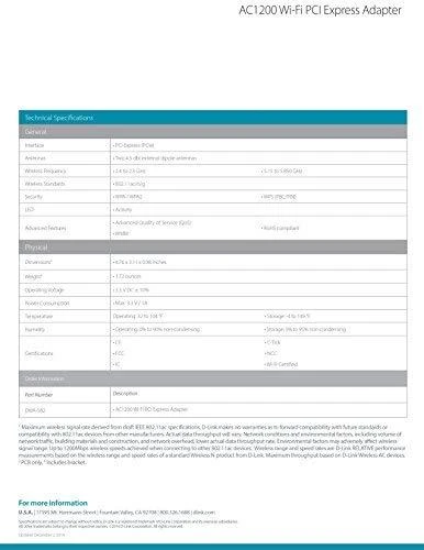 Kortelių tinklas D-Link DWA-582 (PCI)