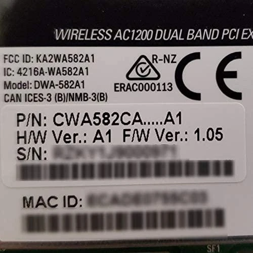 Kortelių tinklas D-Link DWA-582 (PCI)