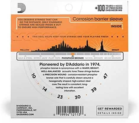 Stygos akustinei gitarai D'Addario EJ15 .010