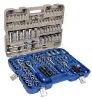 Galvučių (4-32mm trumpų ir 4-22mm ilgų) priedų ir terkšlių rinkinys 1/4", 3/8" ir 1/2" 172 vnt. Irimo
