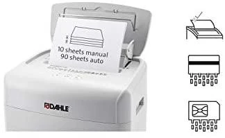 Dahle ShredMATIC 90 su lapų padavimo instrukcija
