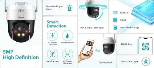 IP GREITASUKĖ LAUKO KAMERA P5AE-PV Picco A2 Wi-Fi - 5 Mpx 4 mm DAHUA