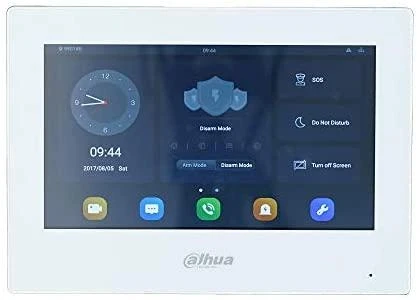 Dahua IP domofono monitorius VTH5321GW-W. 7 col. 1024x600. Wifi, PoE(802.3af). SIP. Andoid 8.1, baltas