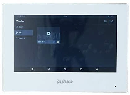 Dahua IP domofono monitorius VTH5321GW-W. 7 col. 1024x600. Wifi, PoE(802.3af). SIP. Andoid 8.1, baltas
