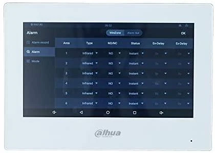 Dahua IP domofono monitorius VTH5321GW-W. 7 col. 1024x600. Wifi, PoE(802.3af). SIP. Andoid 8.1, baltas