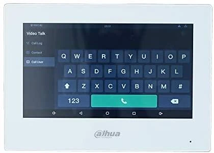 Dahua IP domofono monitorius VTH5321GW-W. 7 col. 1024x600. Wifi, PoE(802.3af). SIP. Andoid 8.1, baltas