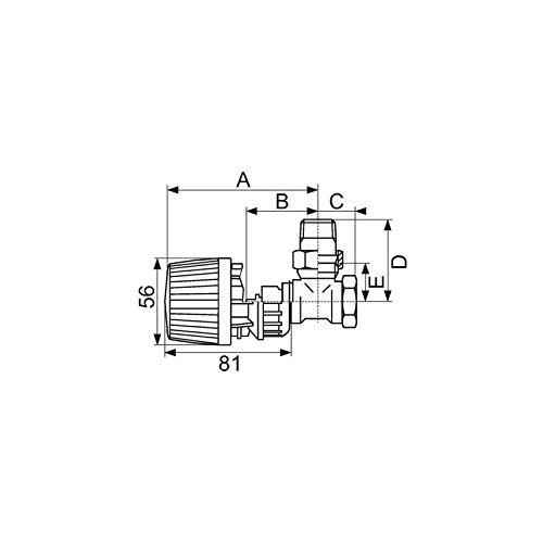 Ventilis Danfoss, RA-N15 kampinis