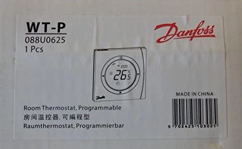 Vandeniu šildomų grindų termostatas Danfoss BasicPlus2, WT-P, programuojamas
