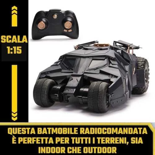 Nuotolinio valdymo „Batmobile“ transporto priemonė „DC Comics Tumbler RC“ iš „Dark Knight“ trilogijos 1:15 30 cm