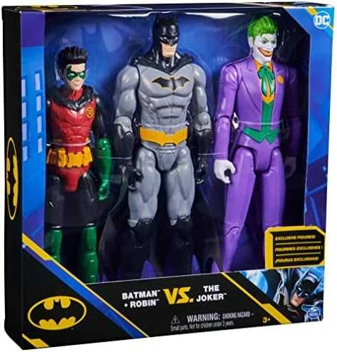 Spin Master Didelės Rinkinys 3in1 DC Comics didelės figūrėlės Betmenas, Robinas, Džokeris 30 cm