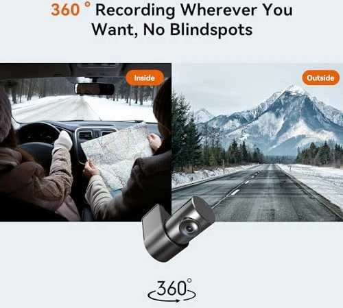 DDPAI N1 Dual 1296p + 1080p Dash Camera - vaizdo registratorius su galinio vaizdo kamera