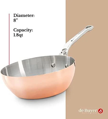 De Buyer Conical copper saucepan, 1.7 l, Prima Matera