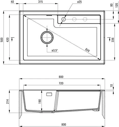 Deante granitinė virtuvinė plautuvė Deante Eridan, ZQE_S10B, Metallic pilkas