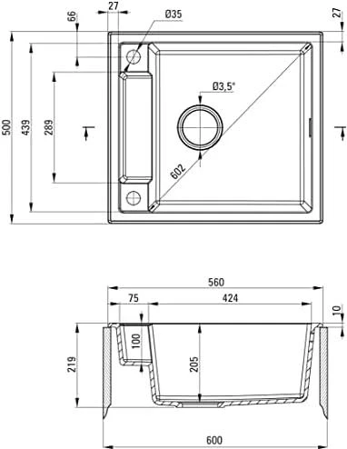 Plautuvė Deante Magnetic ZRM_N103, granitas