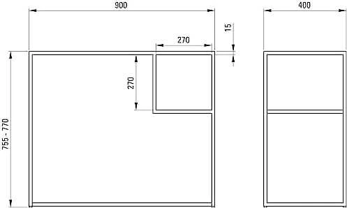 Deante Modular standing bathroom console – 90×40 cm