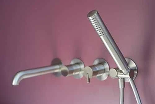 Deante potinkinis 4 dalių vonios maišytuvas Deante Silia BQS_F18P, Brushed steel