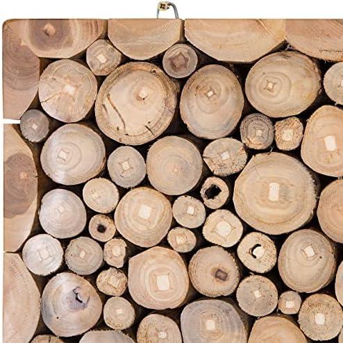 Beliani Sieninis dekoras TWIG Tikmedžio mediena 85 cm šviesiai rudas