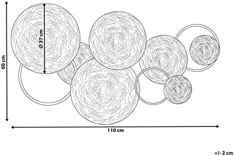 Beliani Sieninis dekoras VANADIUM metalinis 60 cm auksinis