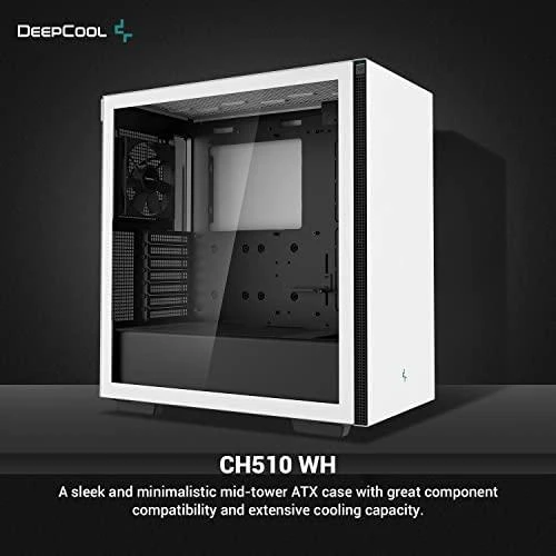 „Deepcool“ | VIDURINIS BOKŠTAS | CH510 | Šoninis langas | Baltas | Vidutinio dydžio bokštas | ATX PS2