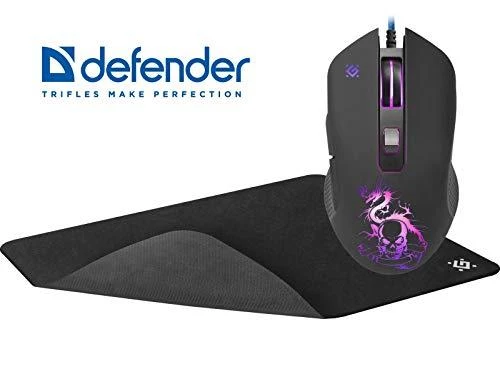 Pelė Myszka žaidimams Defender Sky Dragon GM-090L su laidu 3200 dpi optinė juoda