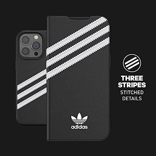 Adidas OR Booklet Dėklas PU Apple iPhone 13 Pro/ 13 6,1″ juodos spalvos baltos spalvos 47112