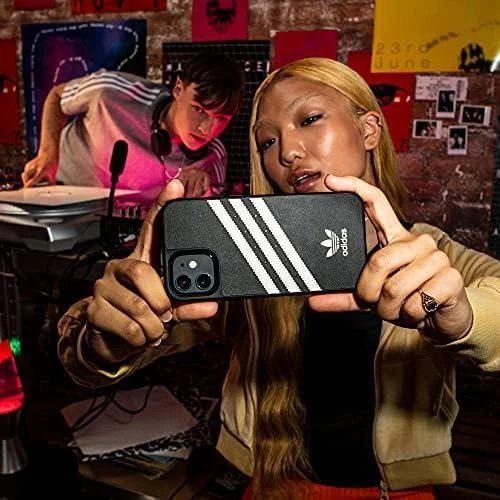 Adidas OR Booklet Dėklas PU Apple iPhone 13 Pro/ 13 6,1″ juodos spalvos baltos spalvos 47112
