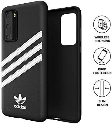 Dėklas Adidas OR Moulded PU SS20 Huawei P40 juodos spalvos baltas 39061
