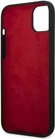 Ferrari FEHCP14MSIBBK Apple iPhone 14 Plus /15 Plus 6,7″ juodos spalvos kietas dėklas Silicone Metal Logo
