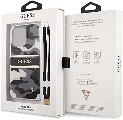 Dėklas GUESS GUHCP13LKCBBK IPHONE 13 PRO / 13 6.1 "Juodas / Juodas HARDCASE CAMO STRAP COLLECTION