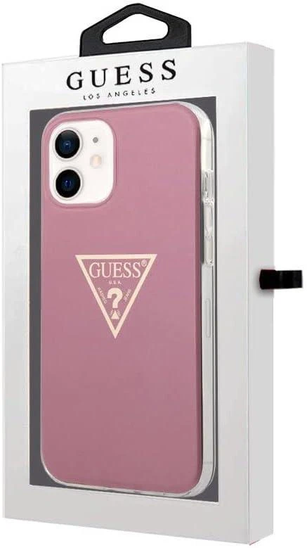Guess GUHCP12SPCUMPTPI Apple iPhone 12 mini 5,4″ rožinės spalvos kietas dėklas Metallic Collection