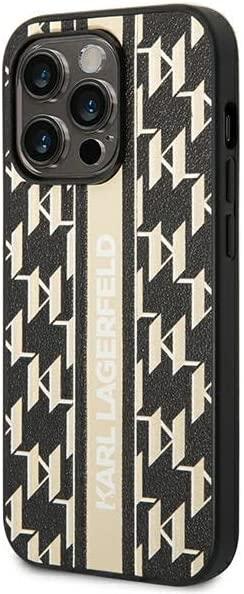 Dėklas Karl Lagerfeld KLHCP14LPGKLSKW iPhone 14 Pro 6.1" kieto dėklo ruda / ruda monograminė juostelė