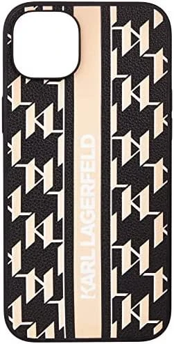 Dėklas Karl Lagerfeld Hardcase Monogram Stripe KLHCP14MPGKLSKW galinis dangtelis, Apple, iPhone 14 Plus, TPU, ruda, 6,7 colio