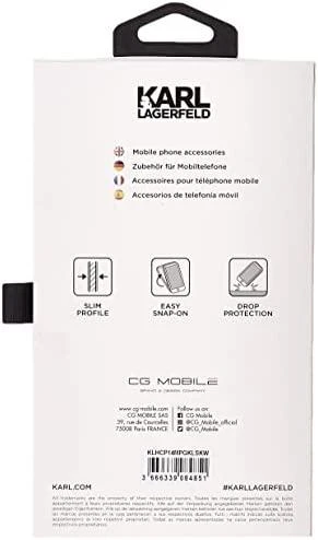 Dėklas Karl Lagerfeld Hardcase Monogram Stripe KLHCP14MPGKLSKW galinis dangtelis, Apple, iPhone 14 Plus, TPU, ruda, 6,7 colio