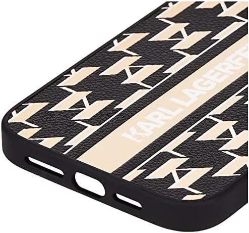Dėklas Karl Lagerfeld Hardcase Monogram Stripe KLHCP14MPGKLSKW galinis dangtelis, Apple, iPhone 14 Plus, TPU, ruda, 6,7 colio