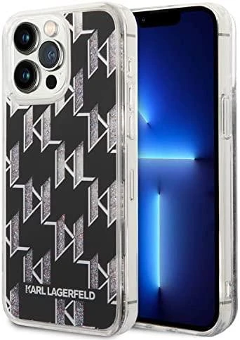 Karl Lagerfeld KLHCP14XLMNMK Apple iPhone 14 Pro Max 6,7″ kietas dėklas juodos spalvos Liquid Glitter Monogram