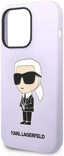 Karl Lagerfeld dėklas, skirtas iPhone 14 Pro Max 6,7 KLHCP14XSNIKBCU purpurinis kietas dėklas Silicone Ikonik