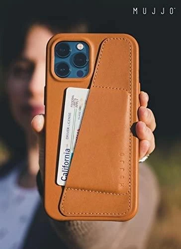 „Mujjo“ odinis piniginės formos dėklas, skirtas „iPhone 15 Plus“ ir „14 Plus“ – „Monaco“ mėlynas