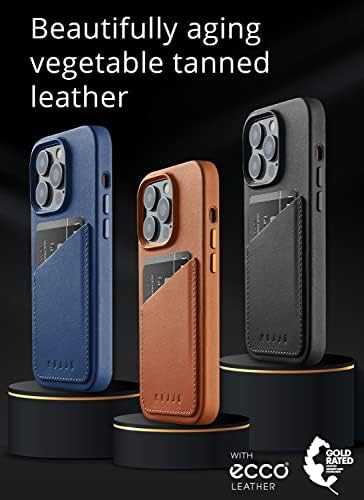 Dėklas Mujjo Leather Wallet Case for iPhone 14 Pro - Juodas