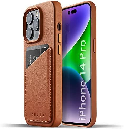 „Mujjo“ odinis piniginės dėklas, skirtas „iPhone 14 Pro“ – rudas